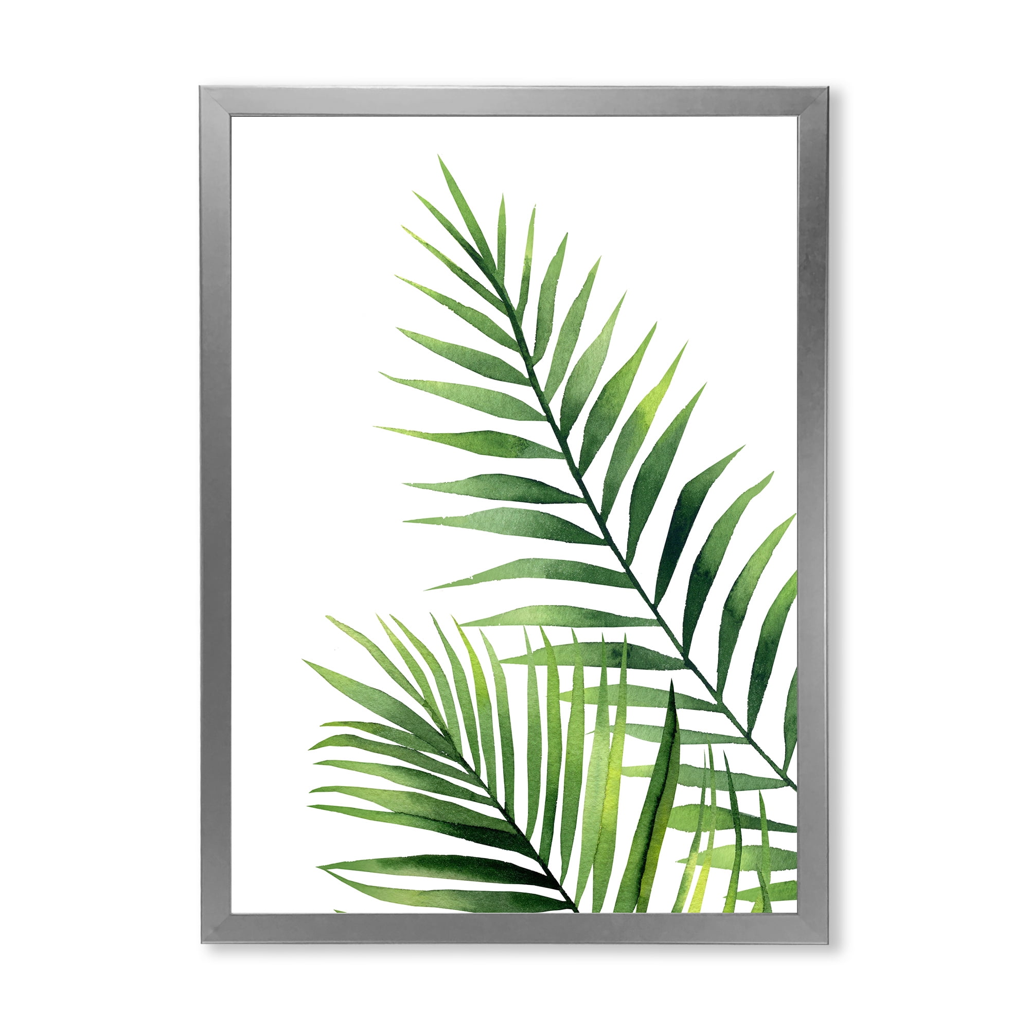 Designart 'Fern Plant Leaves Detail III' Farmhouse Framed Art Print