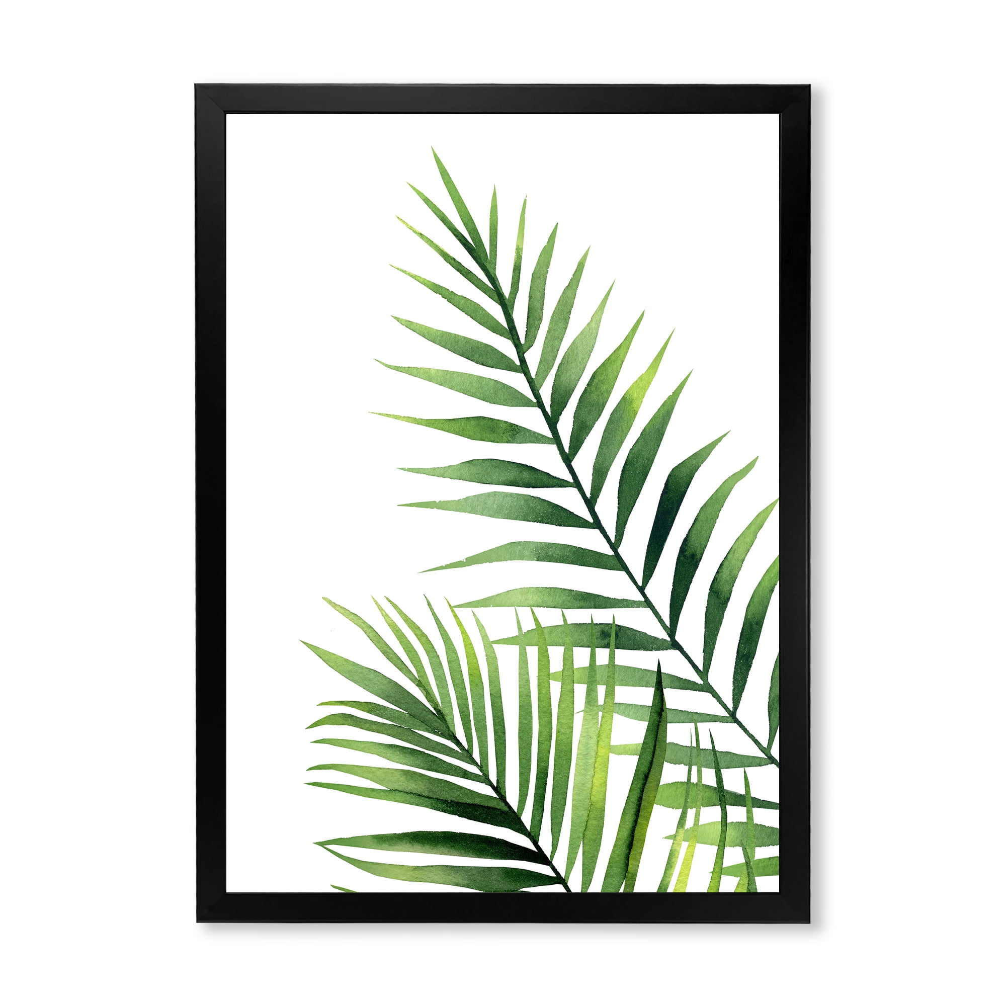 Designart 'Fern Plant Leaves Detail III' Farmhouse Framed Art Print