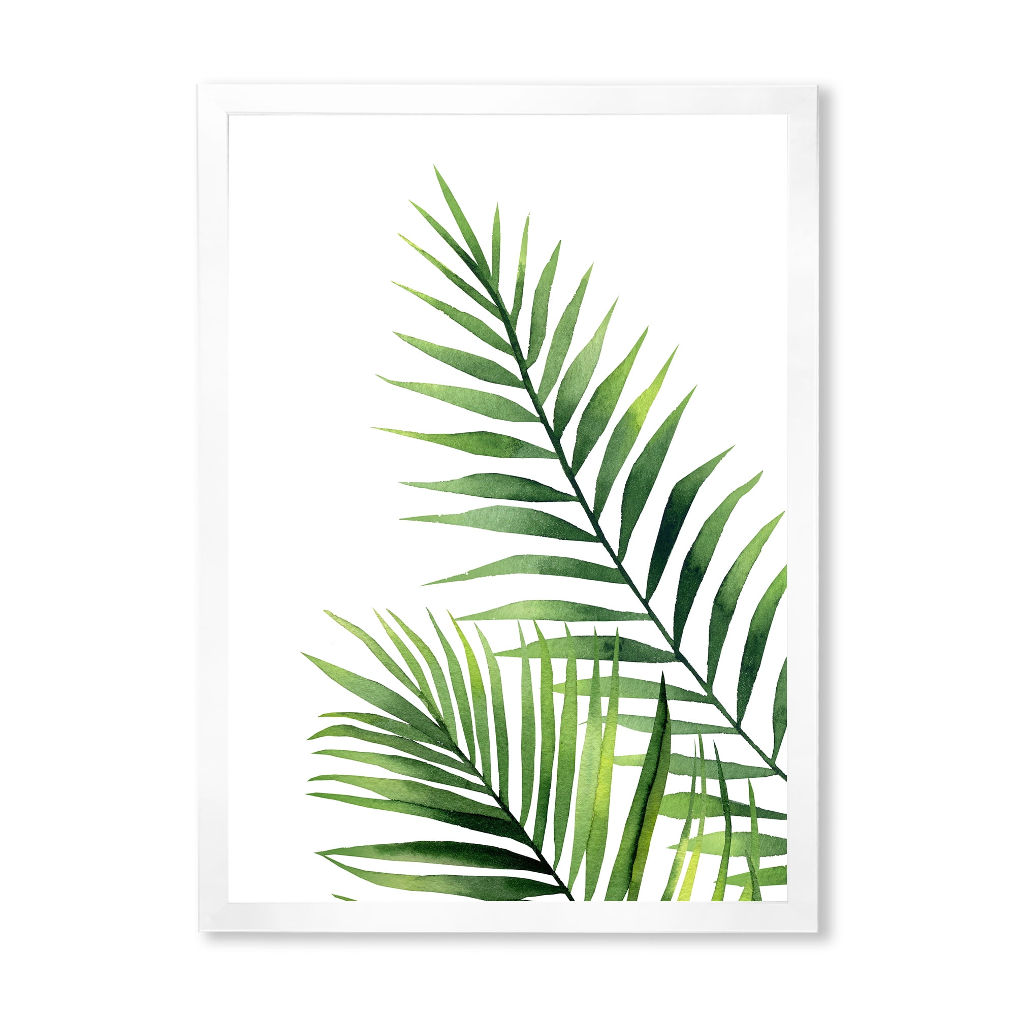 Designart 'Fern Plant Leaves Detail III' Farmhouse Framed Art Print
