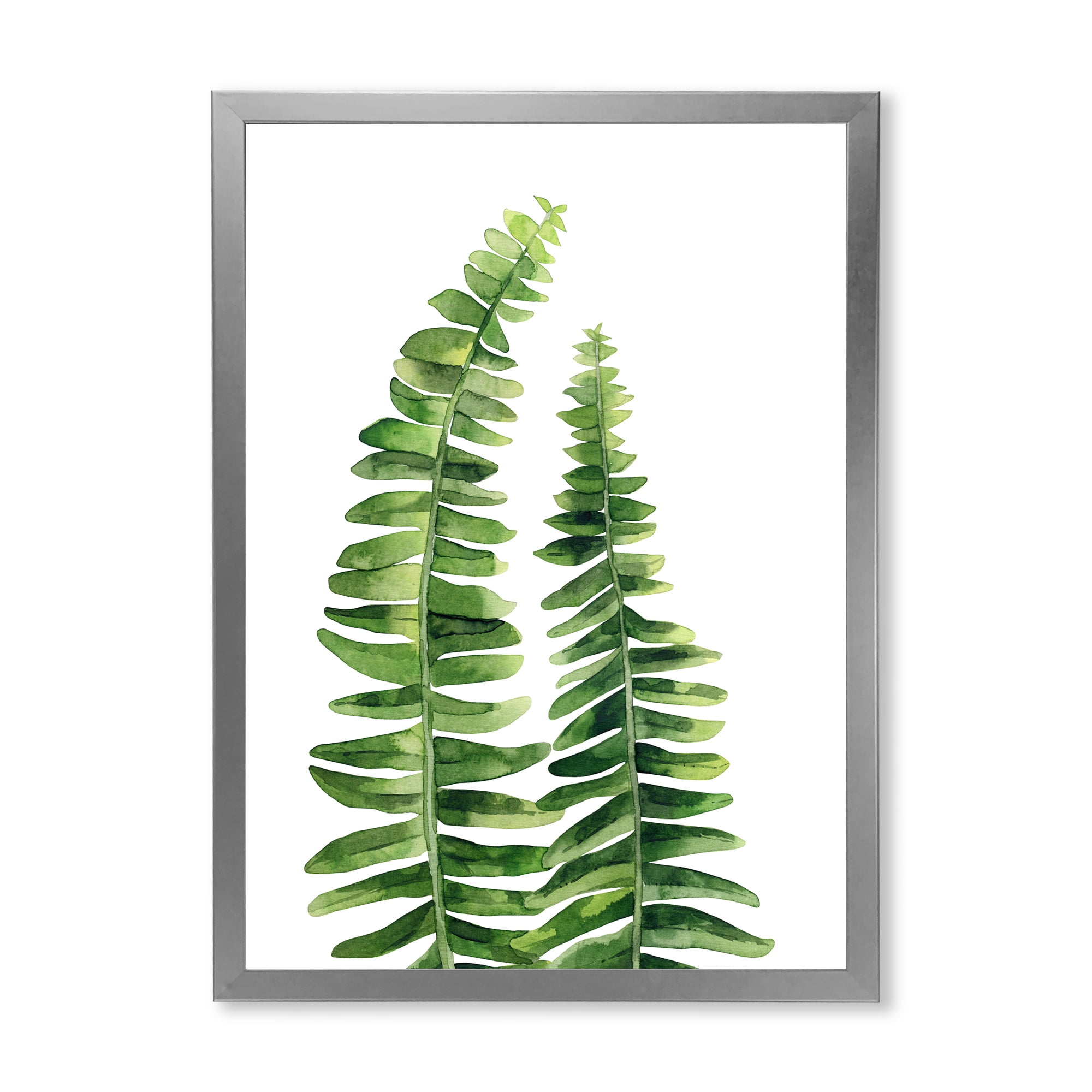 Designart 'Fern Plant Leaves Detail IV' Farmhouse Framed Art Print