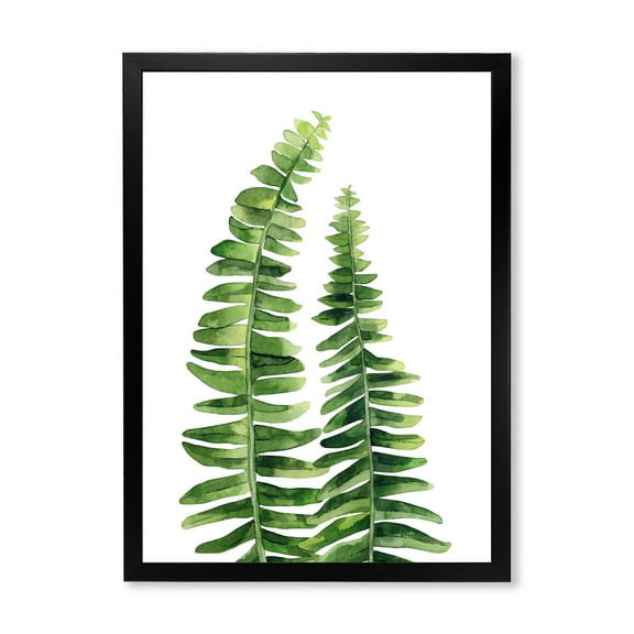 Designart 'Fern Plant Leaves Detail IV' Farmhouse Framed Art Print