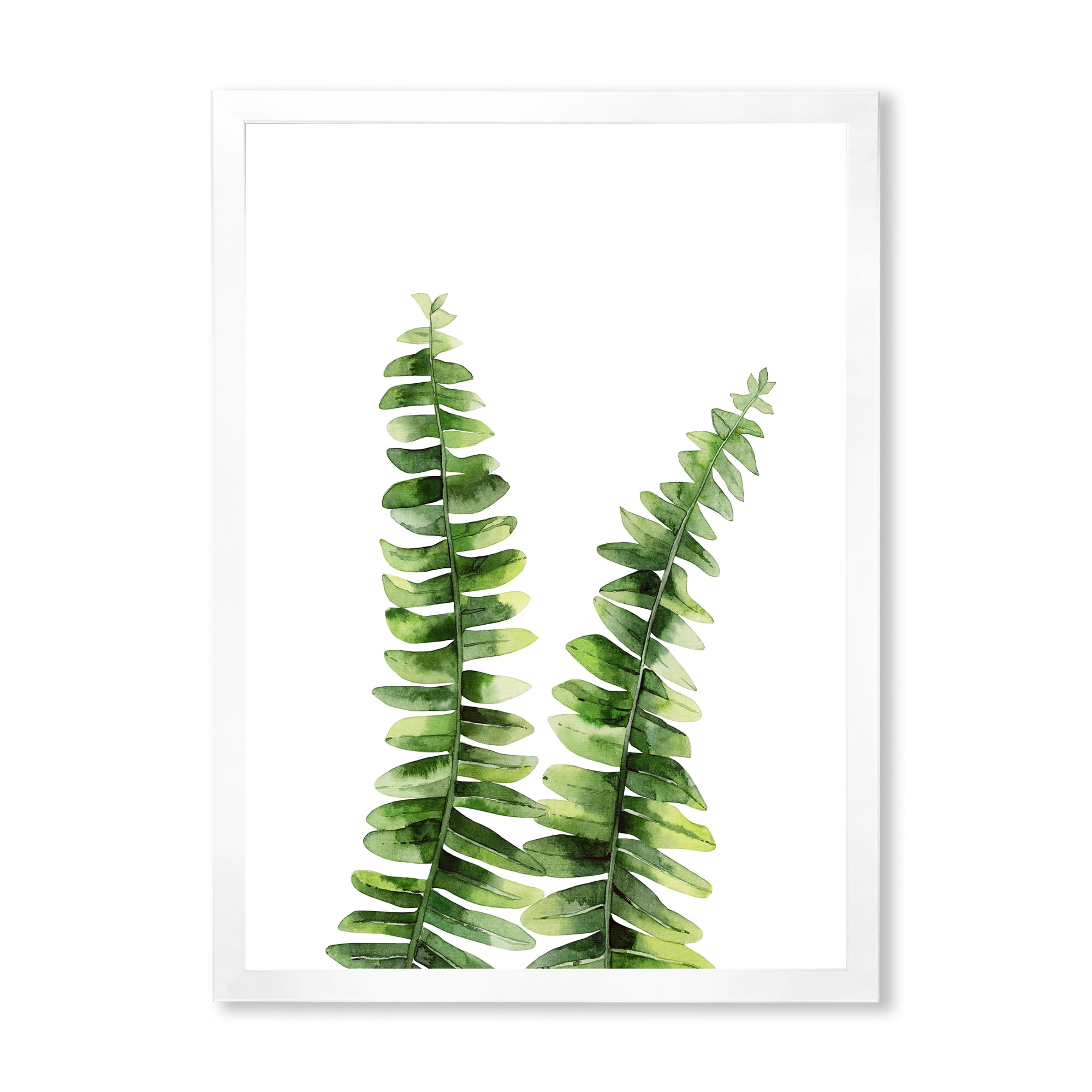 Designart 'Fern Plant Leaves Detail V' Tropical Framed Art Print