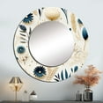 thumbnail image 1 of Designart "Fern Tranquility II" Fern Rund Mirror For Wall Decor - Large Blue Round Printed Mirror -Cottage Round Living Room Mirror - 36" x 36", 1 of 6