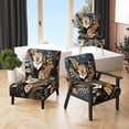 thumbnail image 1 of Designart "Ferns Copper gracefulness I" Gold Ferns Upholstered Accent Chair - Modern Arm Chair For Bedroom, 1 of 5