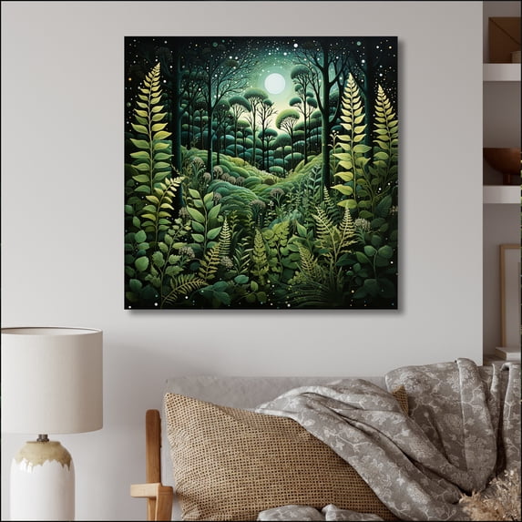 Designart "Ferns Plant captivate Forest II" Floral Metal Wall Art Prints