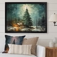 thumbnail image 1 of Designart "Festive Firs Minimalist Christmas Forest I" Floral Framed Wall Art Decor - Traditional Green Tree Pine Entryway Framed Wall Art, 1 of 6