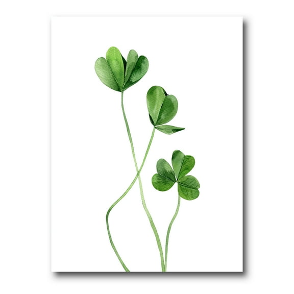 Designart ' Field Green Plant Detail Clover ' Farmhouse Canvas Wall Art Print