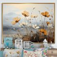 thumbnail image 1 of Designart "Fields Adorned In Golden Blooms III" Flower Floater Framed Canvas Art Print, 1 of 5