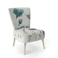 thumbnail image 1 of Designart "Fields Of Turquoise Watercolor Flower II" Upholstered Traditional Accent Chair - Arm Chair, 1 of 5