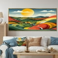 thumbnail image 1 of Designart "Fields of Serenity Minimalist Multicolor II" Oversized Landscapes Framed Wall Art - Traditional Green Meadow Bedroom Framed Canvas Wall Art, 1 of 7
