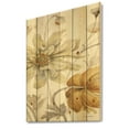 thumbnail image 1 of Designart 'Fields of Gold Watercolor Flower I' Cabin & Lodge Print on Natural Pine Wood, 1 of 3