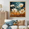 thumbnail image 1 of Designart "Fields of Golden Pointillism Blooms" Abstract Framed Wall Art - Transitional White Pointillism Living Room Framed Canvas Art, 1 of 6
