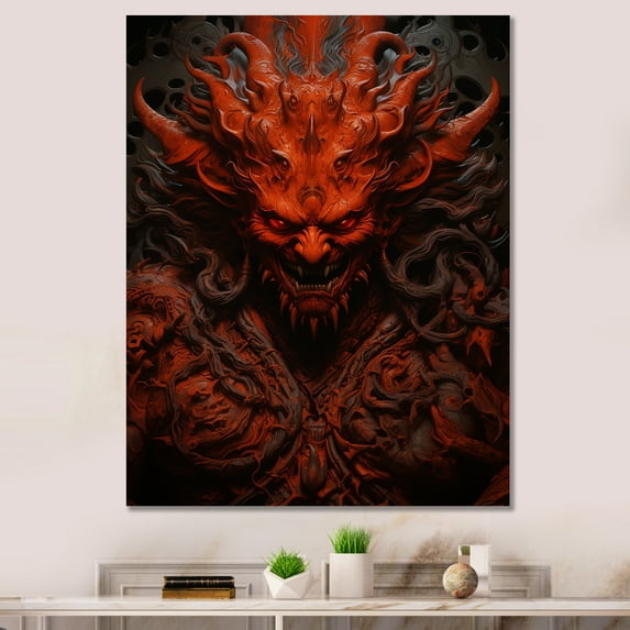 Designart "Fiery Flame Of Hindu Asura Demons I" Hinduism Wall Art Living Room