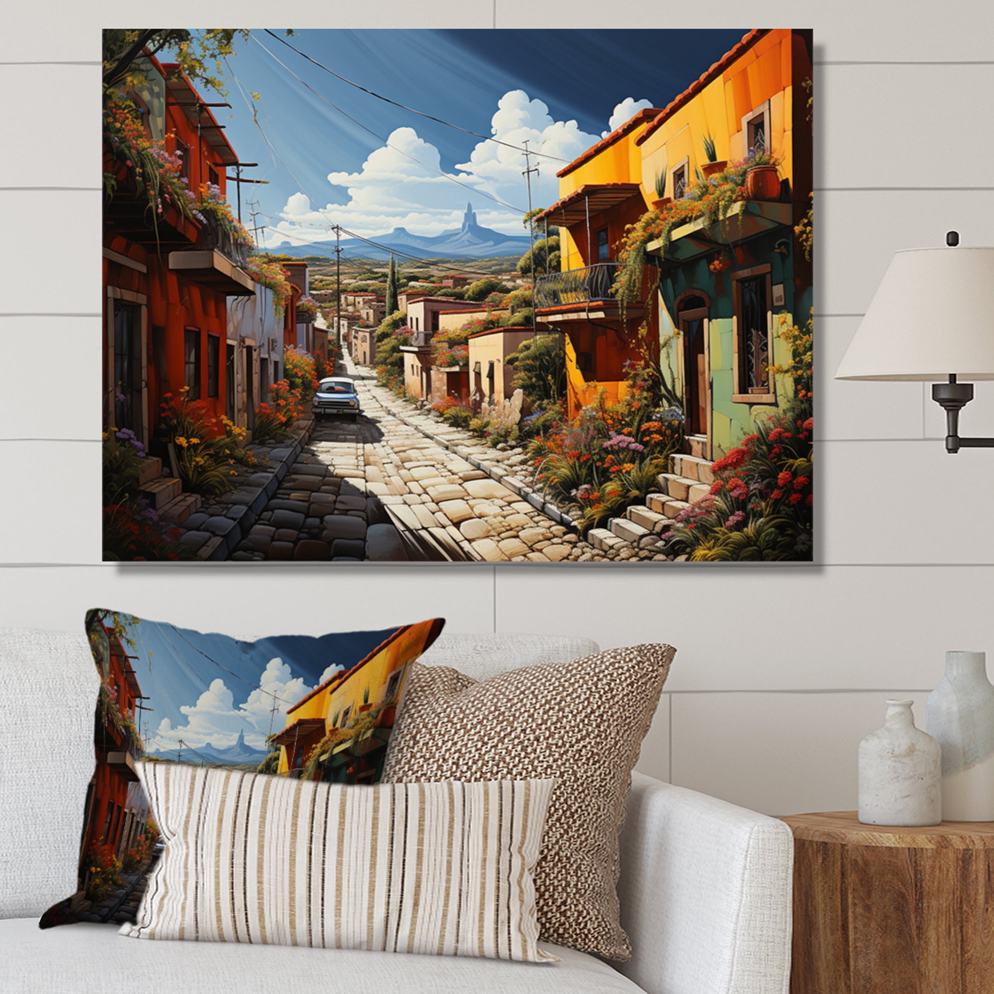 Designart "Fiesta City Mexico Mexican wall art I" Cityscapes Canvas Art ...