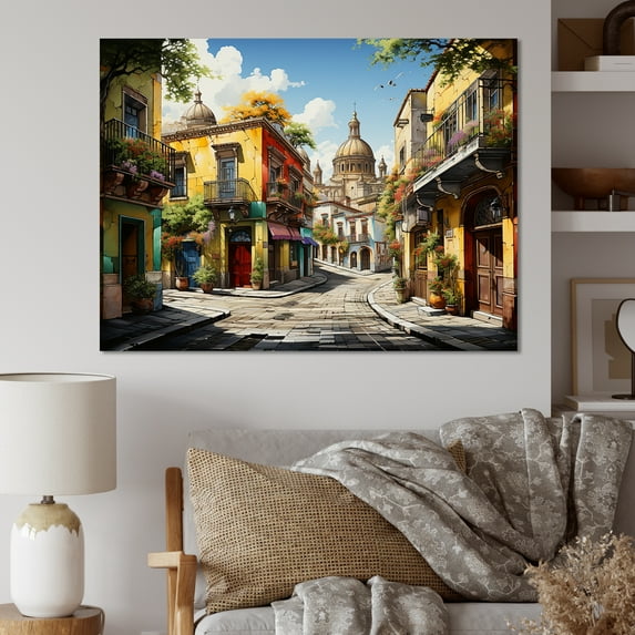 Designart "Fiesta City Mexico Mexican wall art II" Mexico Wall Art Print