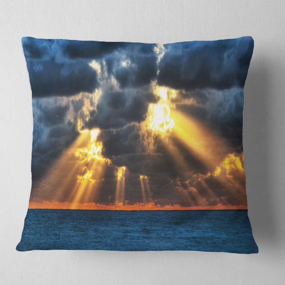 Designart Fight Between Dark and Light - Landscape Printed Throw Pillow - 18x18