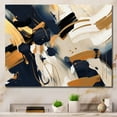 thumbnail image 1 of Designart "Fight Of Gold And Black Abstraction" Abstract Shapes Wall Decor, 1 of 7