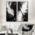 thumbnail image 1 of Designart "Finding Equilibrium Minimal Black and White Art" Abstract Painting Framed Wall Art Set Of 2 - Modern Black Framed Canvas Set For Living Room Decor, 1 of 6