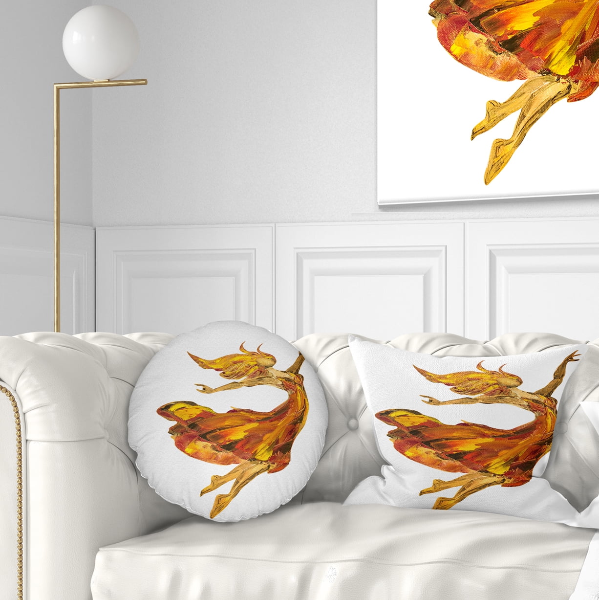 Designart Fire Ballerina - Portrait Throw Pillow - 12x20