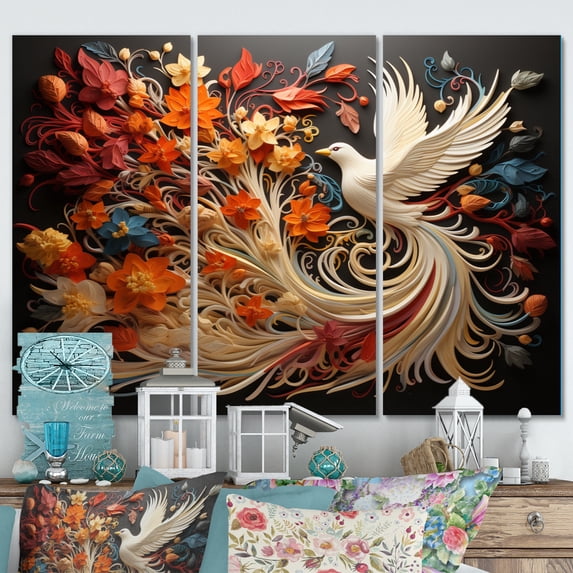 Designart "Fire Christianity Pentecost wall decor" Spiritual Art Living Room Set