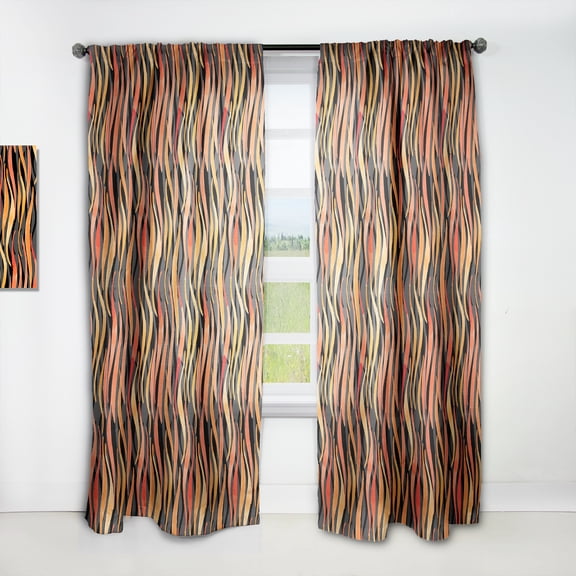 Designart 'Fire Flame Pattern On Black' Modern & Contemporary Curtain Panel