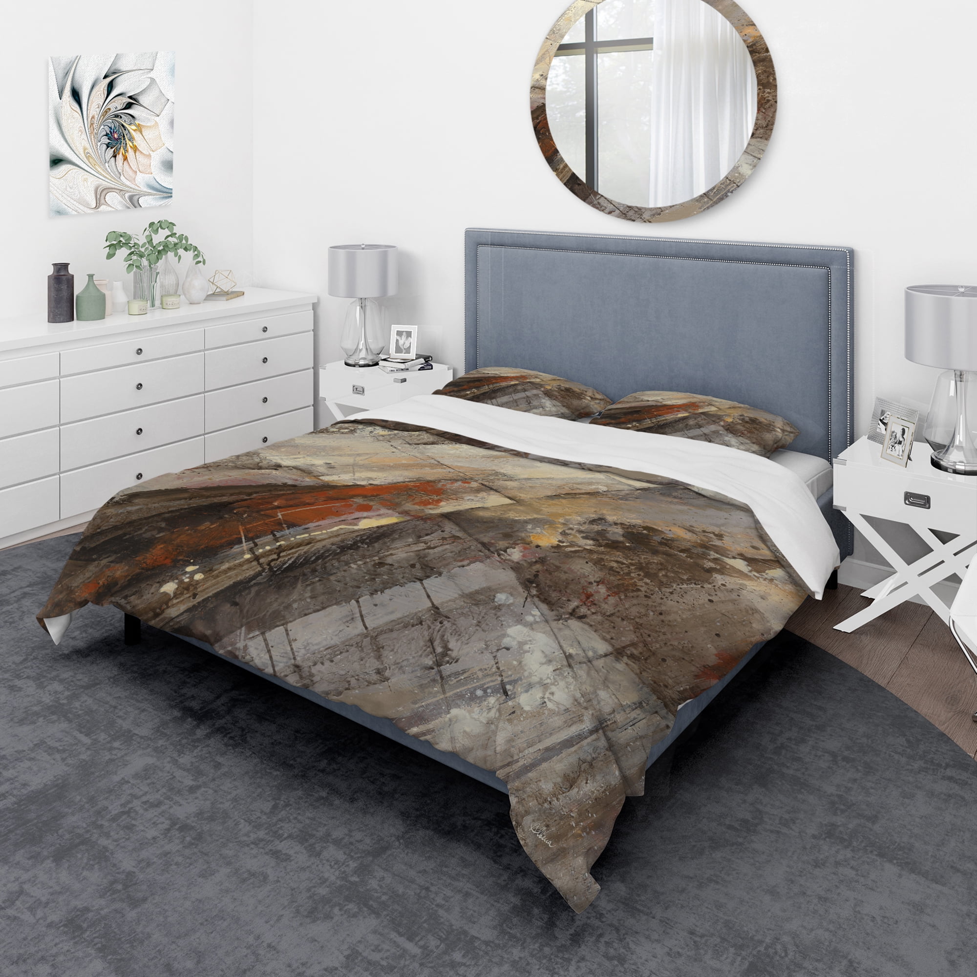 Designart 'Fire and Ice Minerals III' Geometric Duvet Cover Set