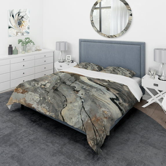 Designart 'Fire and Ice Minerals V' Geometric Duvet Cover Set