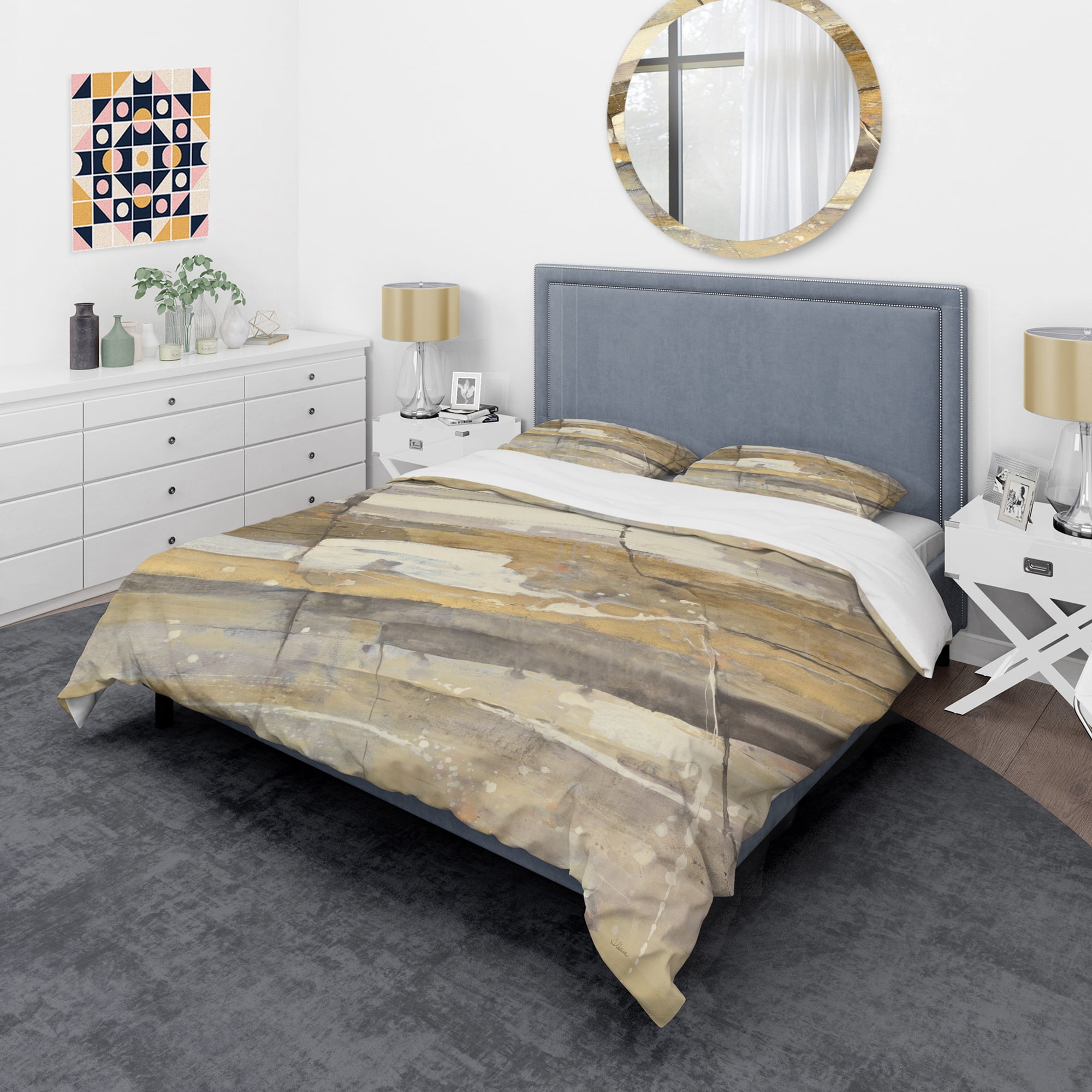 Designart 'Fire and Ice Minerals V' Glam Duvet Cover Set