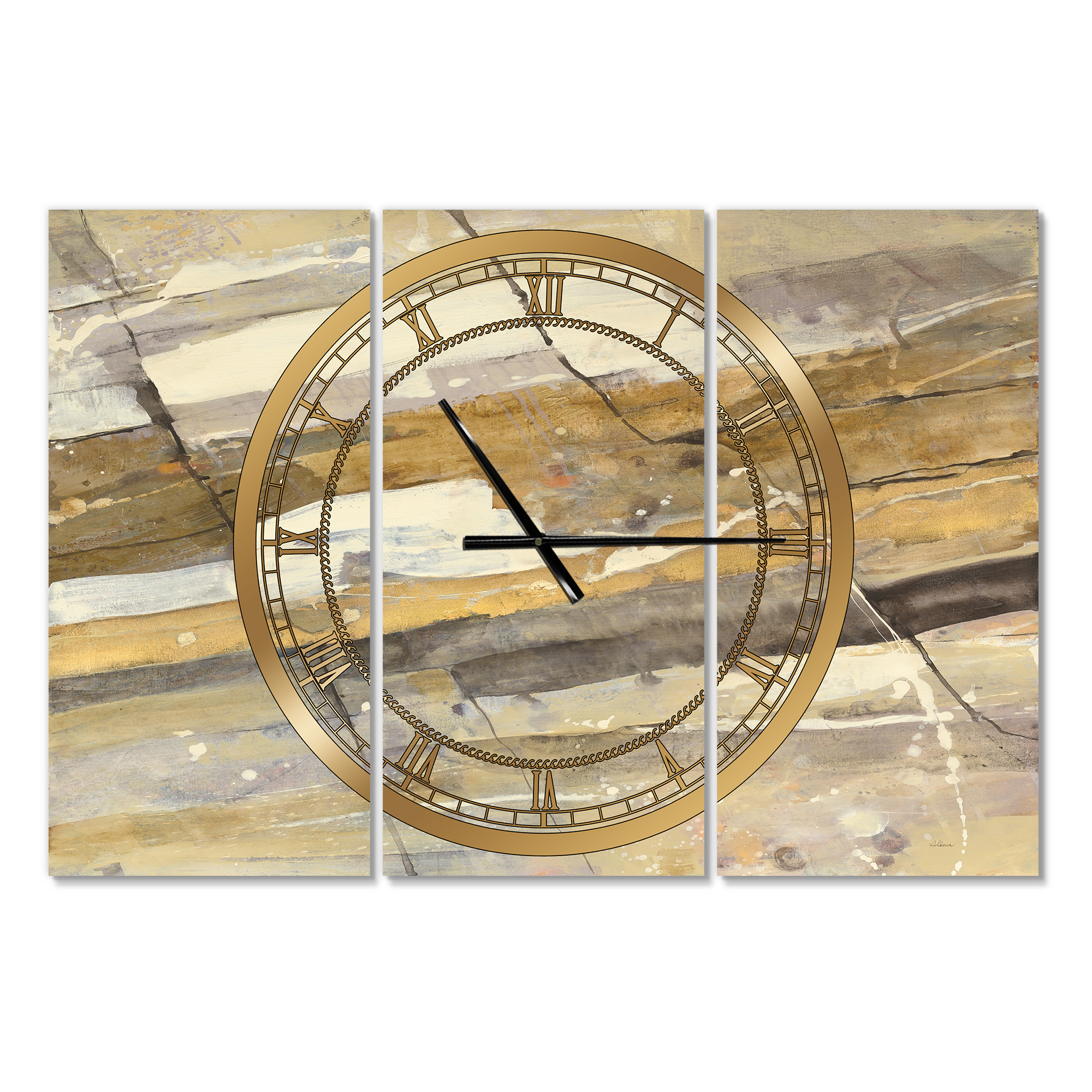 Designart 'Fire and Ice Minerals V' Modern Wall Clock