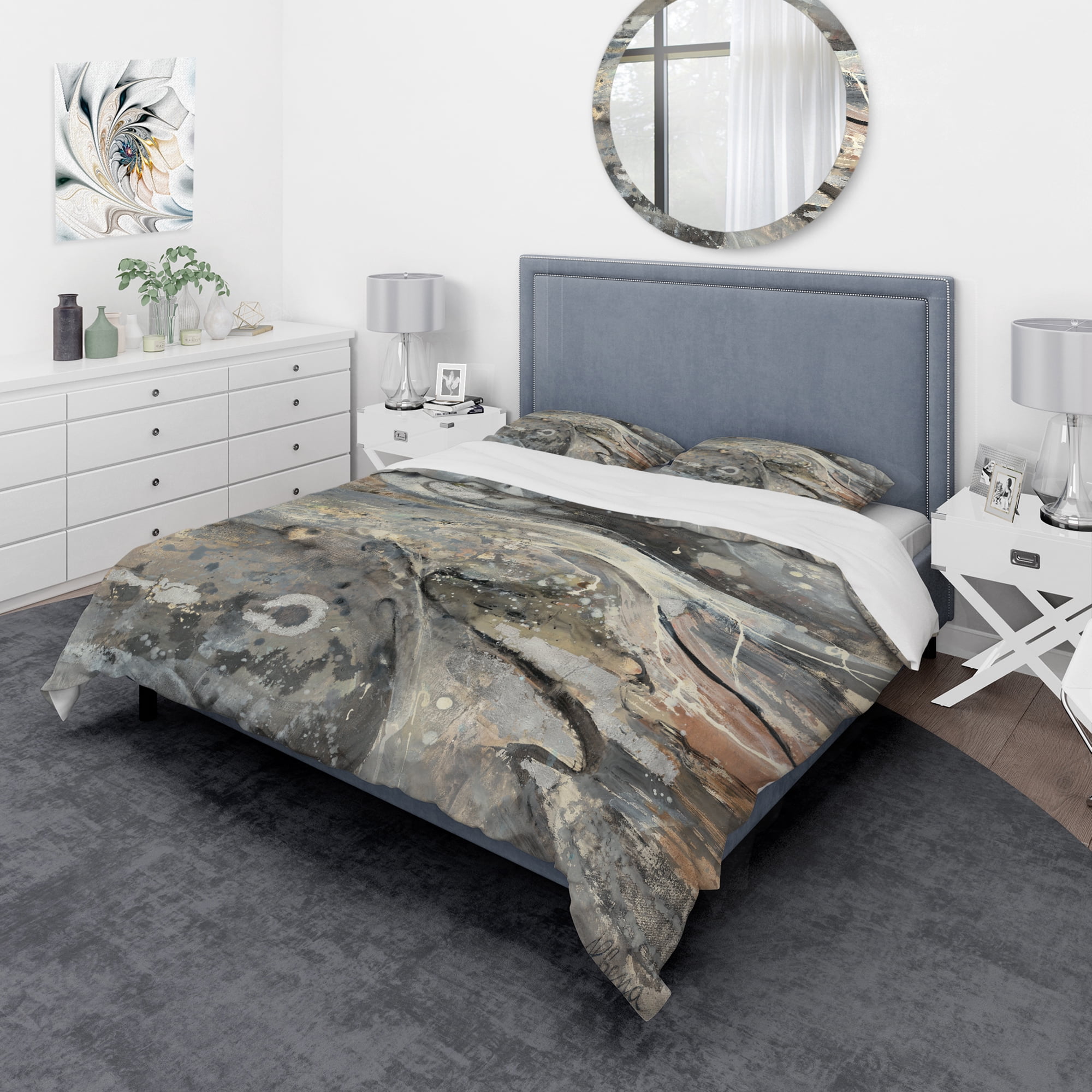 Designart 'Fire and Ice Minerals VI' Geometric Duvet Cover Set