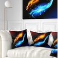thumbnail image 1 of Designart Fire and Water - Contemporary Throw Pillow - 16x16, 1 of 5