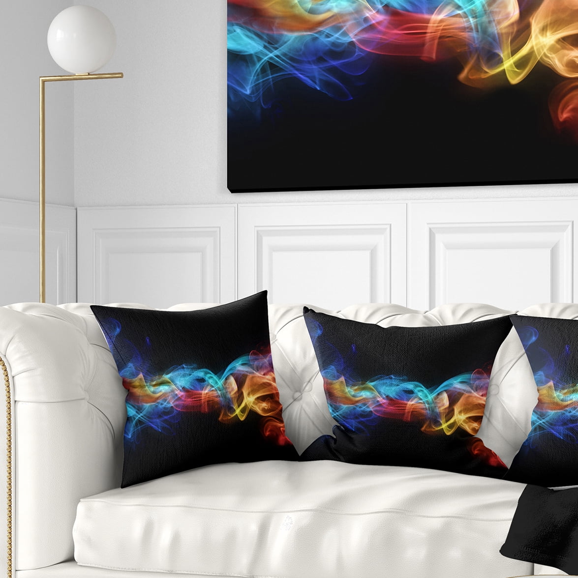 Designart Fire in Colors - Abstract Throw Pillow - 18x18