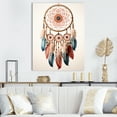 thumbnail image 1 of Designart "First Nations Dreamcatcher in Pink and Blue" Spiritual Canvas Wall Art - Global Blue Dream Catcher Hallway Wall Art Decor, 1 of 6
