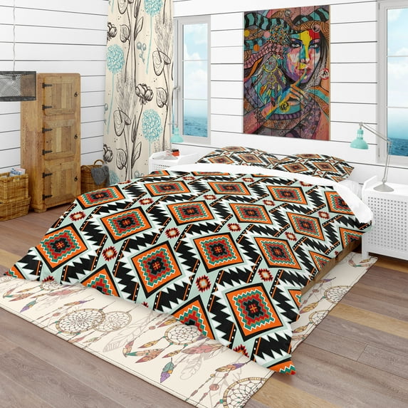 Designart 'First Nations Pattern' Southwestern Duvet Cover Set