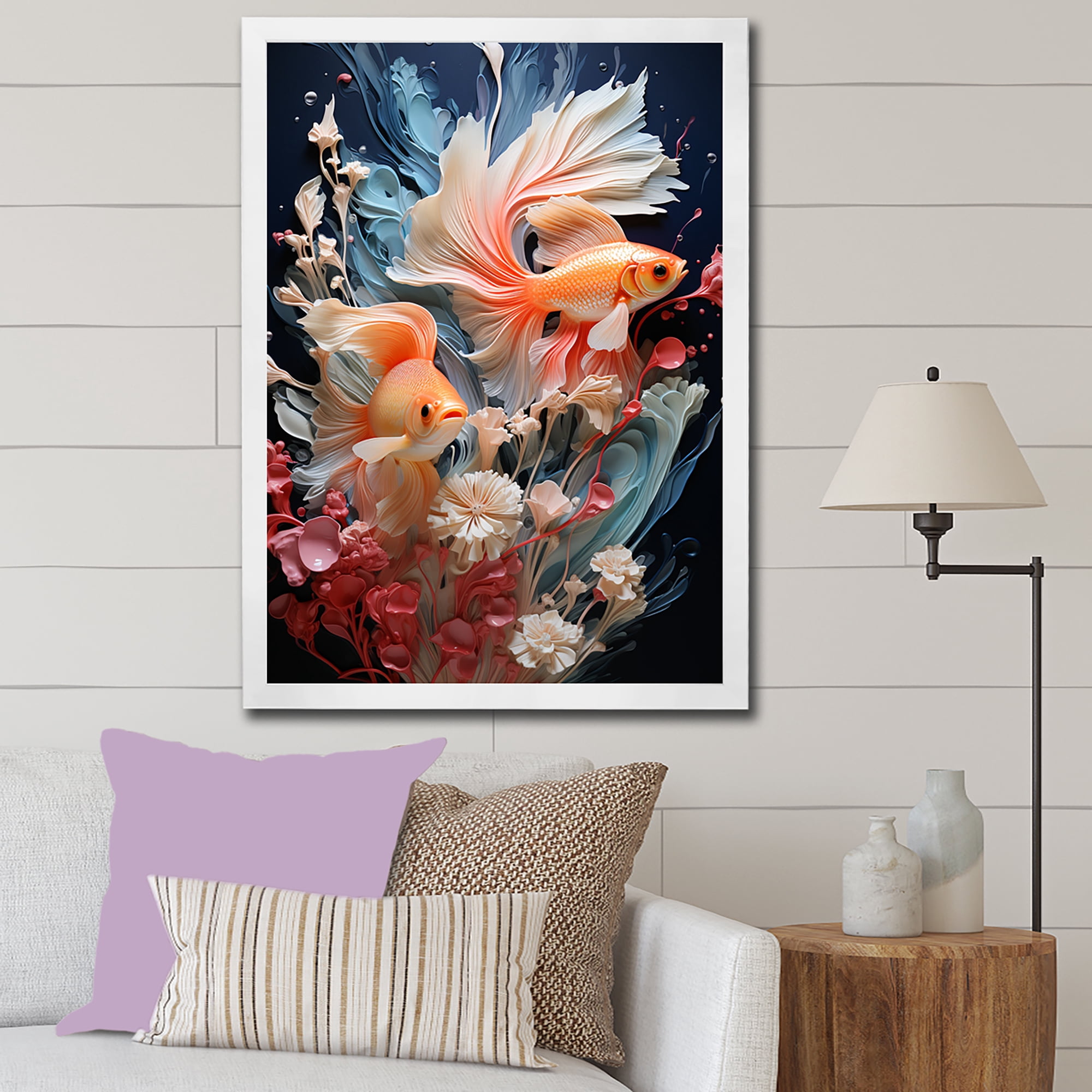 Minimalist Office Wall Aquarium Reference: Designart Fishes In Minimalist Aquariums Aquariums Picture Framed