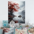 thumbnail image 1 of Designart "Fishing At The Lake Breeze I" Floral Metal Art Living Room, 1 of 5