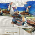 thumbnail image 1 of Designart Fishing Boats Under Blue Sky - Seascape Throw Pillow - 12x20, 1 of 5