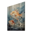 thumbnail image 1 of Designart "Fishing Carp composition I" Animals Print on Natural Pine Wood, 1 of 5
