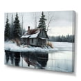 thumbnail image 1 of Designart Fishing House By The Lake III Canvas Wall Art, 1 of 5
