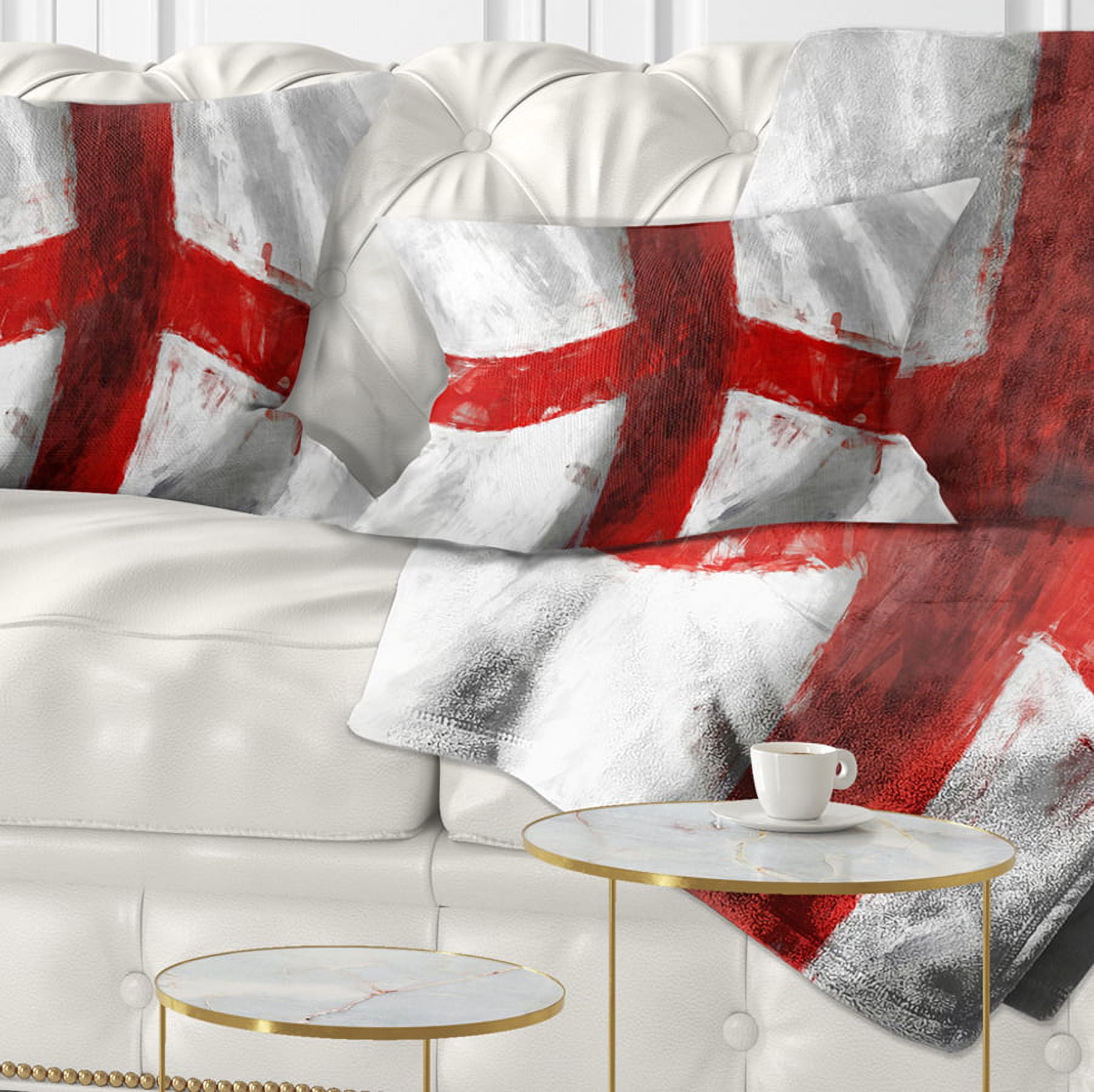 Designart Flag of England - Contemporary Throw Pillow - 12x20