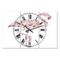 thumbnail image 1 of Designart 'Flamingo Composition of Flamingo' Large Cottage Wall Clock, 1 of 3
