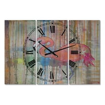Designart 'Flamingo I' Large Cottage Wall Clock