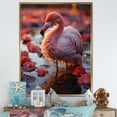 thumbnail image 1 of Designart "Flamingo Paradise Reverie I" Animals Flamingo Floater Framed Canvas Prints, 1 of 5