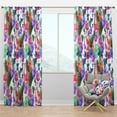 thumbnail image 1 of Designart 'Flamingo With Flowers' Tropical Blackout Curtain Panel, 1 of 4