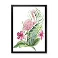 thumbnail image 1 of Designart 'Flamingo With Pink Flowers and Exotic Foliage' Traditional Framed Art Print, 1 of 4