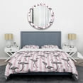 thumbnail image 1 of Designart 'Flamingo on Pink' Mid-Century Modern Duvet Cover Set, 1 of 4