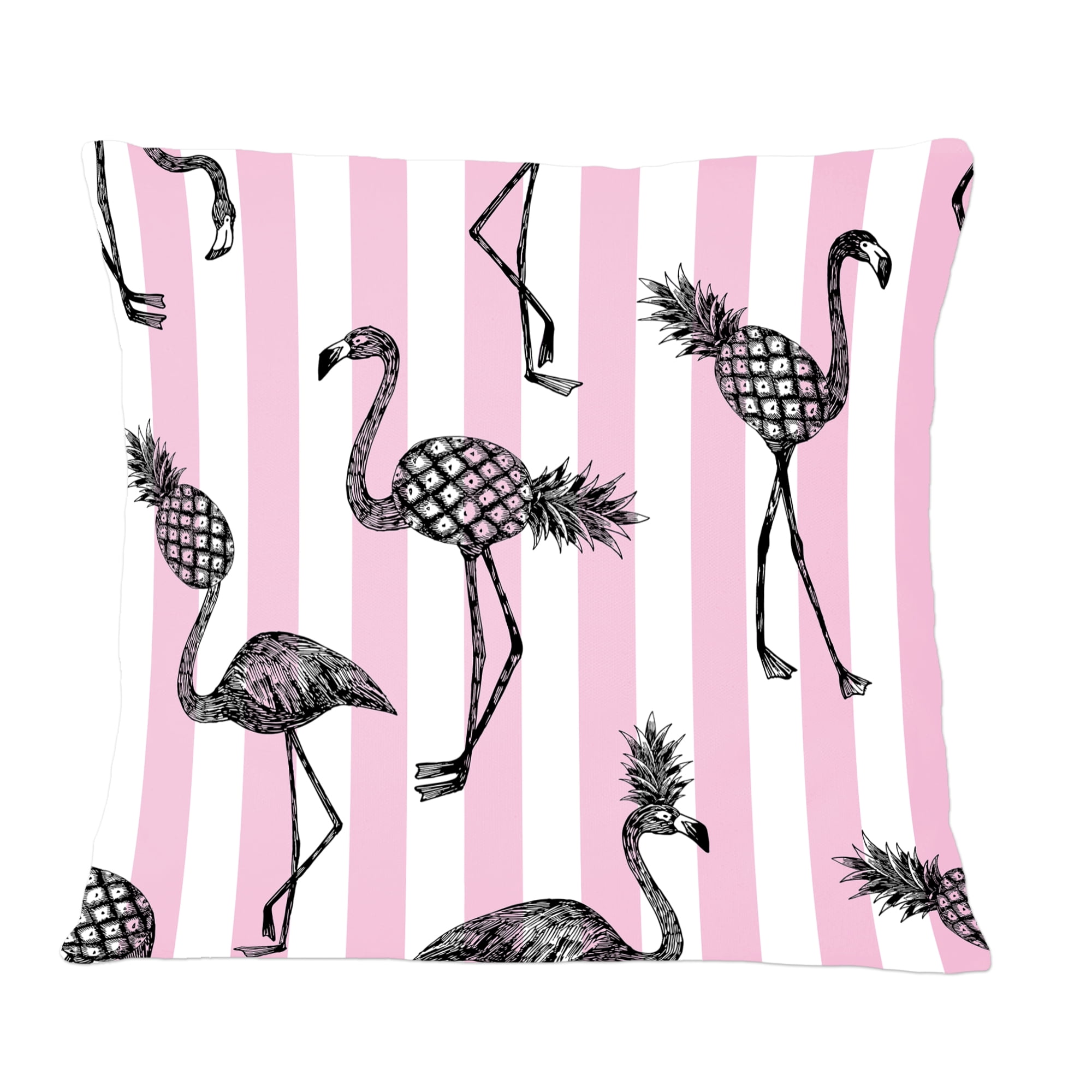 Designart Flamingo on Pink' Mid-Century Modern Throw Pillow - 12x20