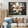 thumbnail image 1 of Designart "Fleur-De-Lis Capturing the Stylized Lily I" Floral Floater Framed Canvas Wall Art, 1 of 7