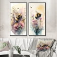 thumbnail image 1 of Designart "Flight of the Bee in a Watercolor Journey I" Animals Bee Framed Wall Art Set Of 2 - Children's Art Yellow Frame Gallery Set For Office Decor, 1 of 6