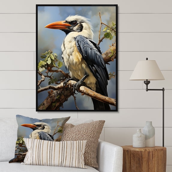 Designart "Flight of African Hornbills II" African Floater Framed Canvas Print